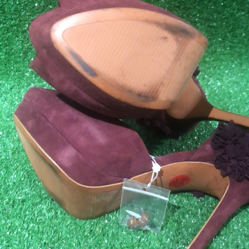 Zara Basic Collection Peep Toe Platform Shoe With… - image 7